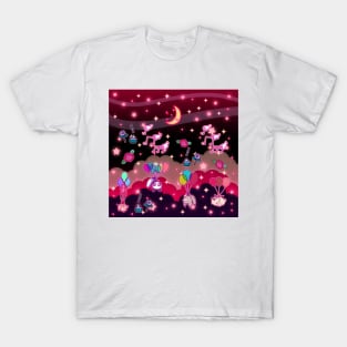 Animals Balloons and Night Sky T-Shirt